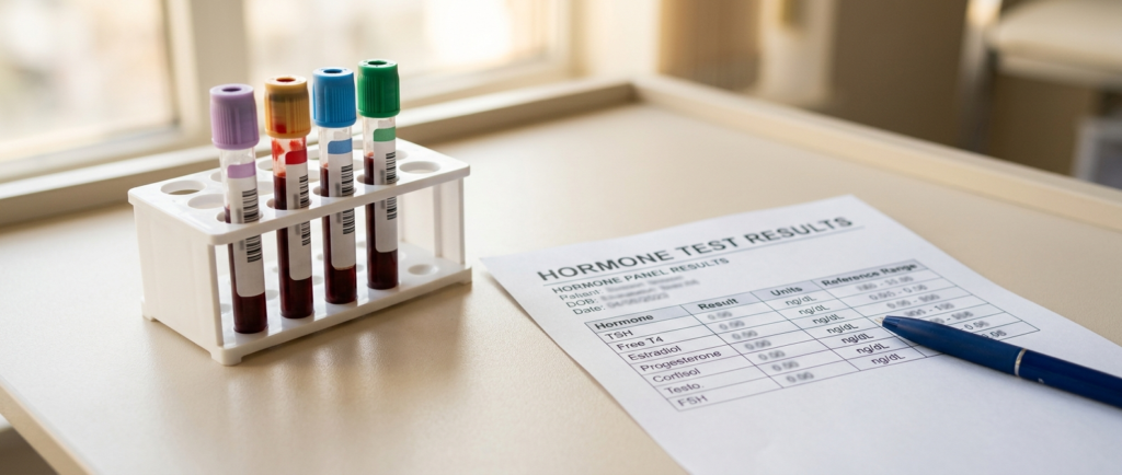 Blood samples prepared for hormone profile analysis